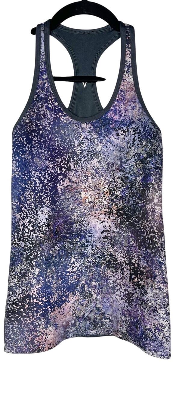 Ivivva by Lululemon Girls 12 Purple Gray Reversible Racerback Tank Top Galaxy